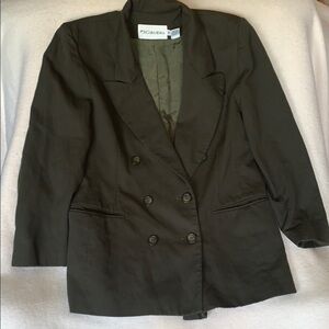 Vintage JH Collectibles 100% Wool Green Blazer Women’s Size 14